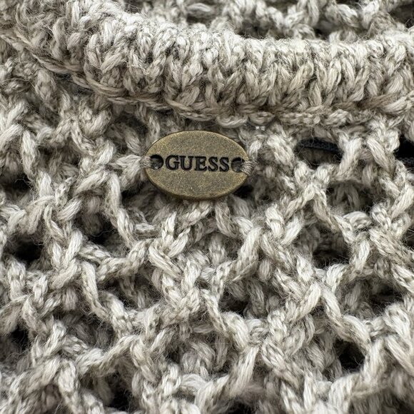 Guess  Bohemian Crochet Top Womens Medium Side Detailing Sleeveless Gray  Tank - Picture 8 of 10